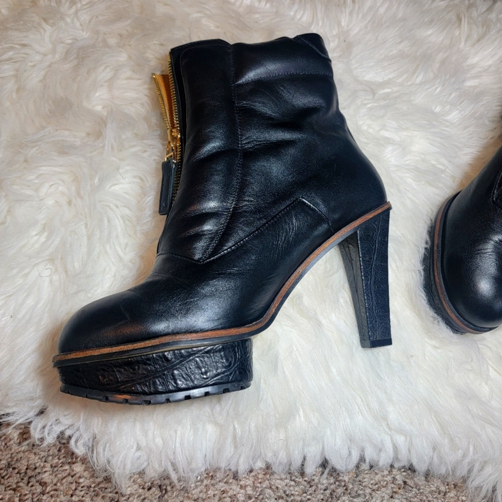 Reike Nen Platform Heeled Zip-up Ankle Boot Black sz 8.5